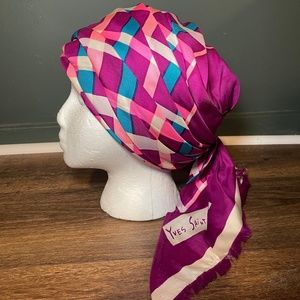 1960’s YSL- Yves Saint Laurent silk turban hat